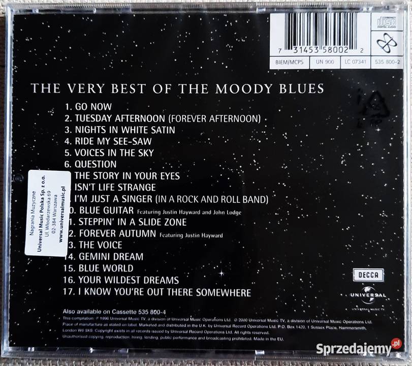 Album CD Kultowego Zespołu THE MOODY BLUES The