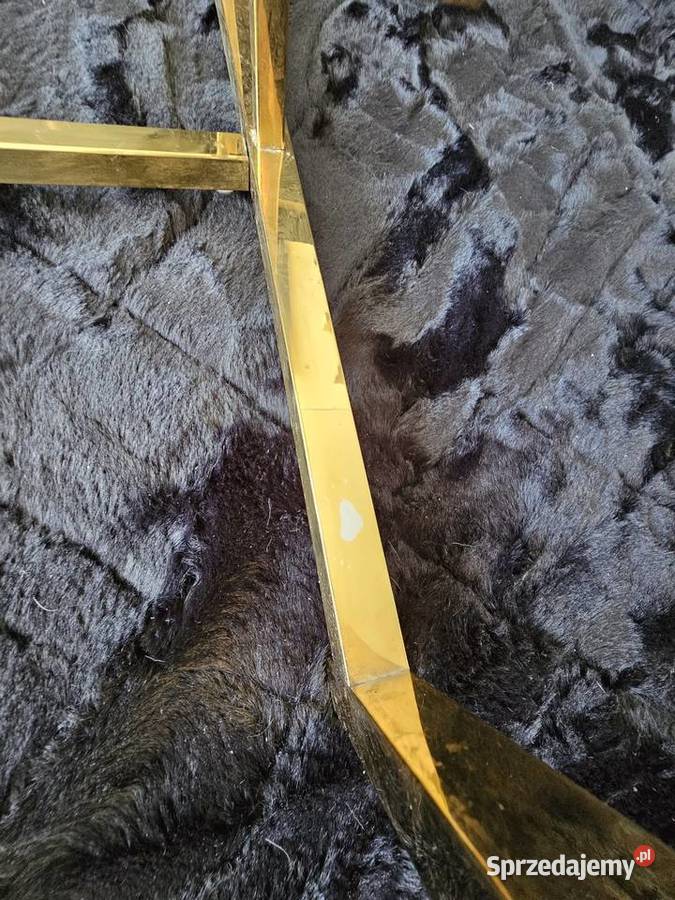 Stolik kawowy 110 x 60 Szkło metal zloty chrom Częstochowa