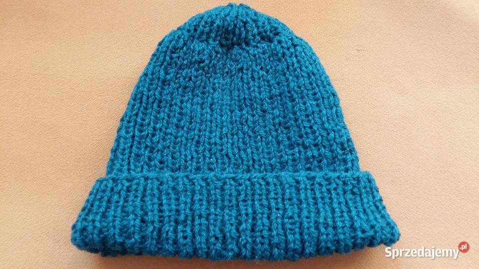 Czapka wełniana kolorowa zielona ażurowa Łódź