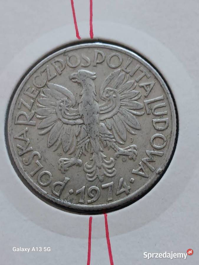 5 Złotych Rybak 1974 r Skrętka 5 Numizmatyka wielkopolskie Konin