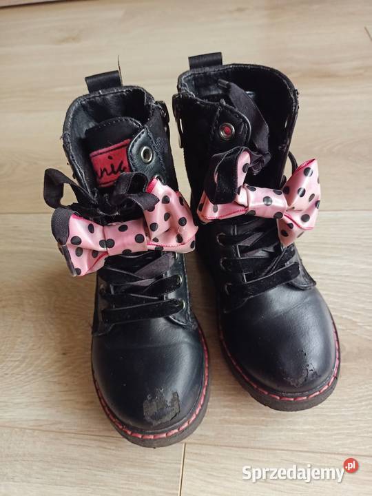 Botki kozaki dziewczęce czarne Myszka Minnie 26 Płock sprzedam