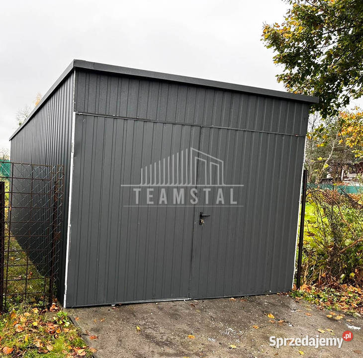 Garaż Blaszany 3x6 Brama Dwuskrzydłowa Antracyt 18m2 Nowogard