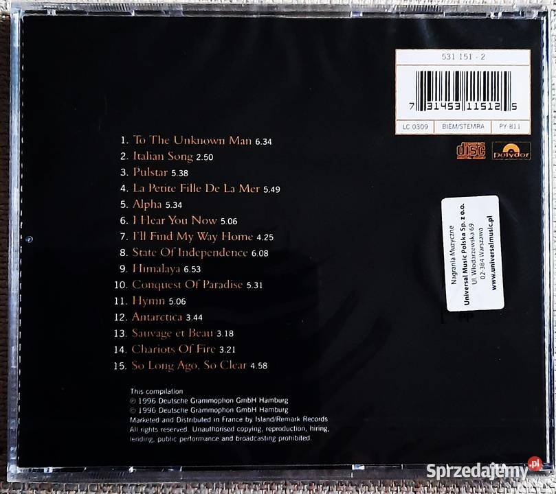 Wspaniały Album CD VANGELIS Portraits So Long Płyty i kasety wielkopolskie