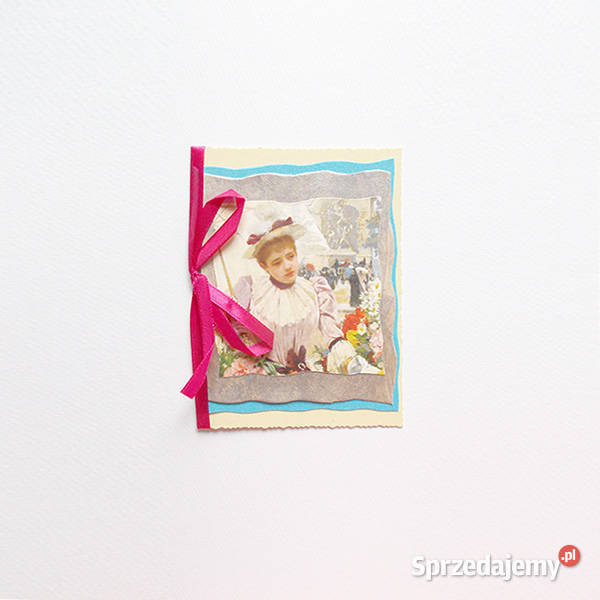 ładna kartka vintage dziewczyna kartka