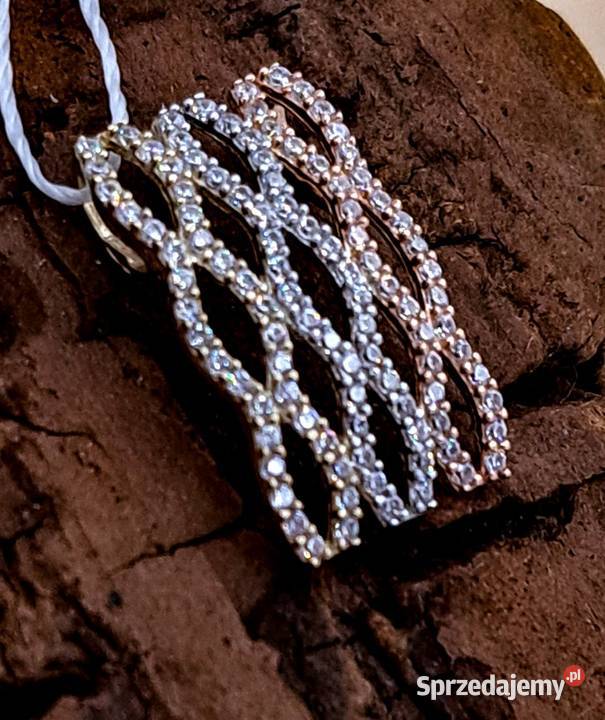 Wisiorek Złoty pr333 Prostokąt ażur Z522 Poznań