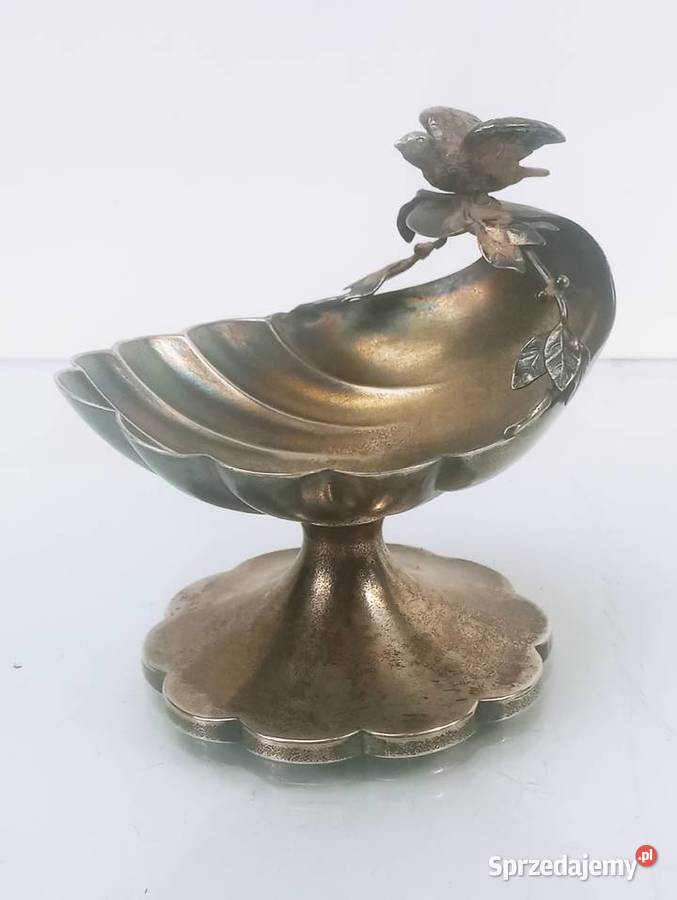 Solniczka Srebro pr 925 Ptaszek na Muszli Nowa Sól