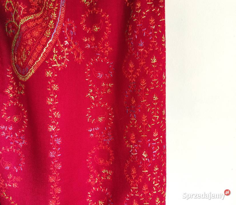 Duży szal orientalny indyjski haftowany haft Szczecin sprzedam