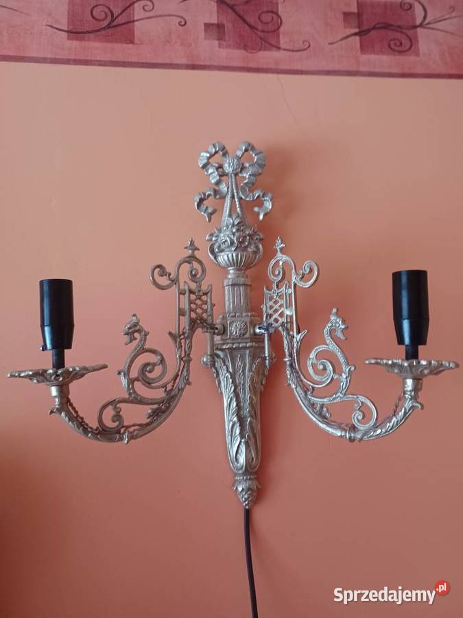 Piękny stary mosiężny kinkiet Lampiony i latarnie Poznań sprzedam