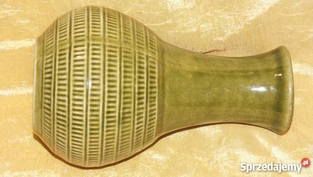 Piękny zielony ceramiczny wazon Inowrocław