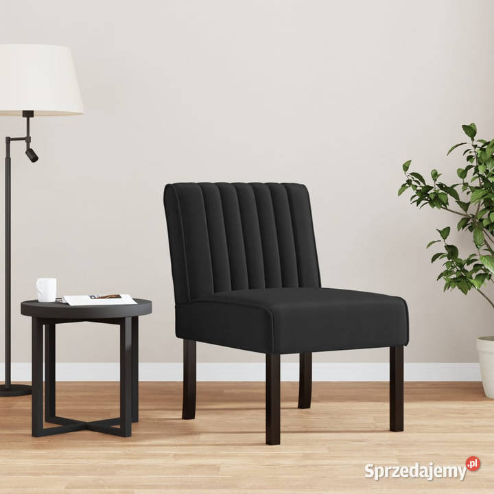 Fotel czarny obity aksamitem WM352454