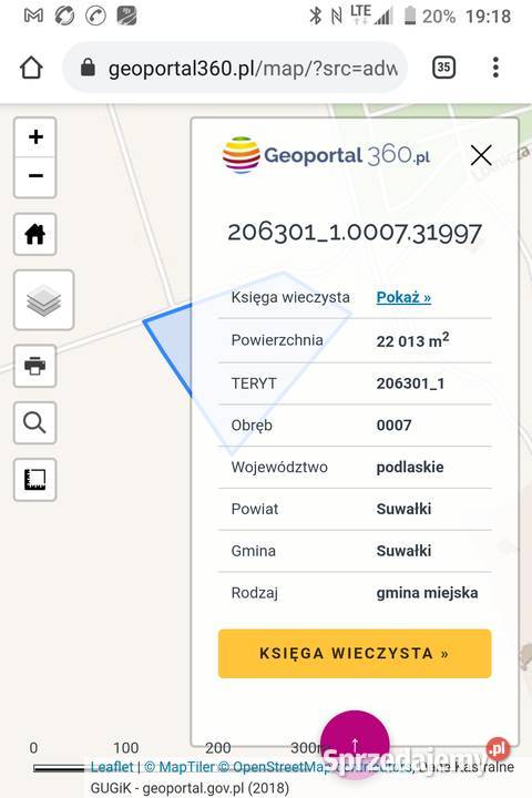 Działka o powierzchni 22013 ha Suwałki ulica sprzedam