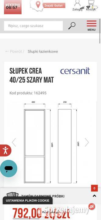 Słupek łazienkowy Cersanit
