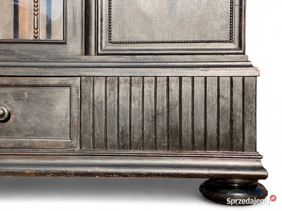 Duża rzeźbiona biblioteczka z witryną czerń zachodniopomorskie