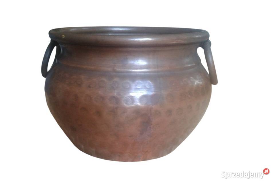 Miedziany garnuszek z uchwytami do powieszenia Warszawa