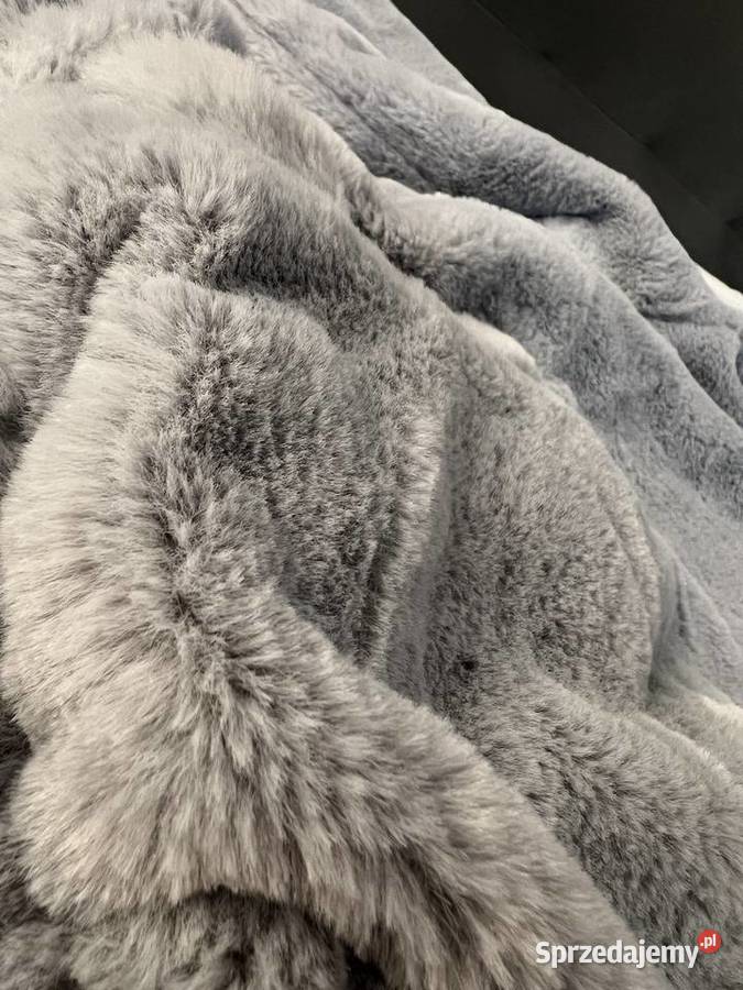 Bluza z kapturem futerkowa z futerkiem szara Bluzy Jasło