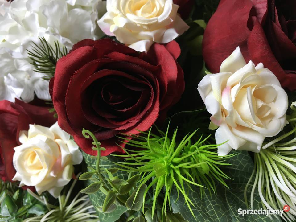 Kompozycja kwiaty sztuczne cmentarz stroik grób sprzedam