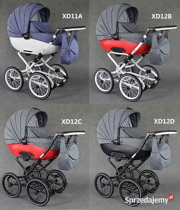 Wózek dziecięcy Retro zestaw 3w1 Fotelik żółty/złoty Będzin