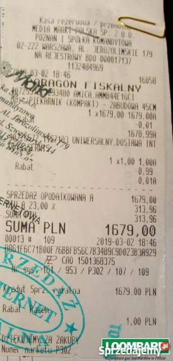 NOWA KUCHENKA AMICA Konin sprzedam