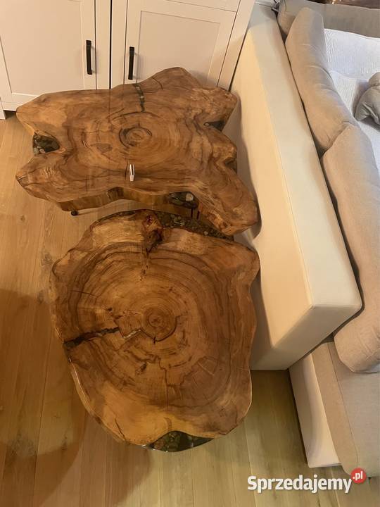 Blat stolik kawowy110x110x7 plaster monolit wiąz Przysucha