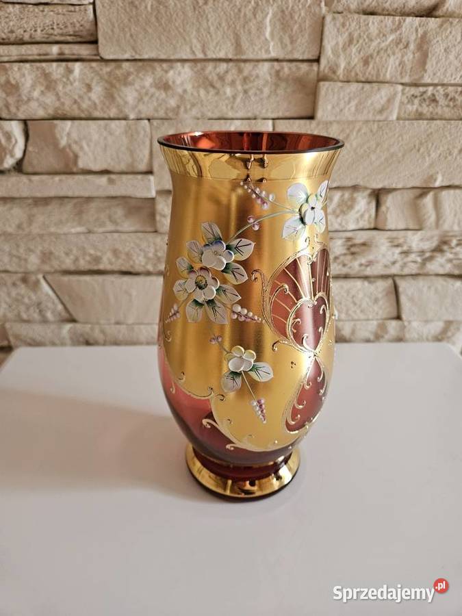 Luksusowy Wazon Murano Tre Fuochi Bohemia Kowal