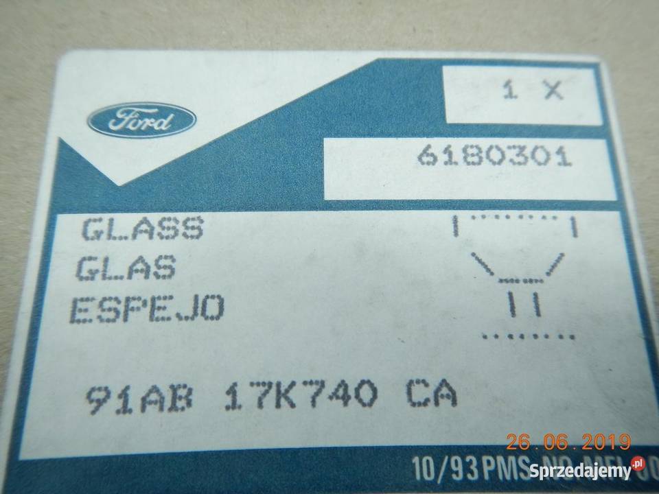 WKŁAD LUSTERKA PRAWY FORD ESCORT 19901995