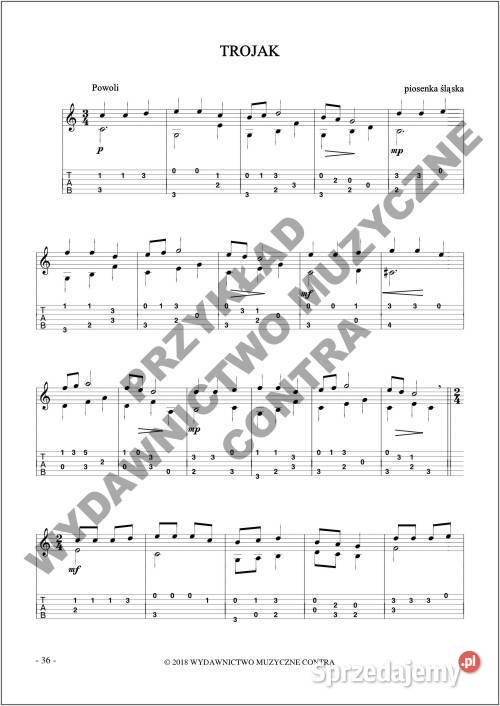 Łatwe Piosenki ludowe na gitarę nutytabulatury Nieporęt