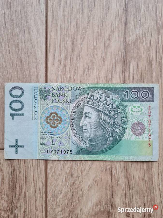 Banknot 100 zł z datą urodzenia 7.07.1975