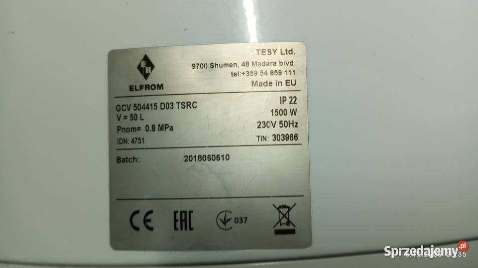 Elektryczny podgrzewacz wody bojler marki Elprom Warszawa