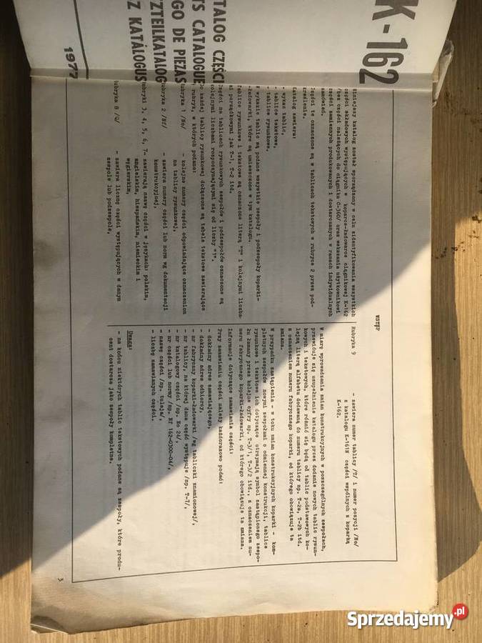 Katalog Części K162 Bumar 1977 Oryginał Unikat Ostrów Wielkopolski