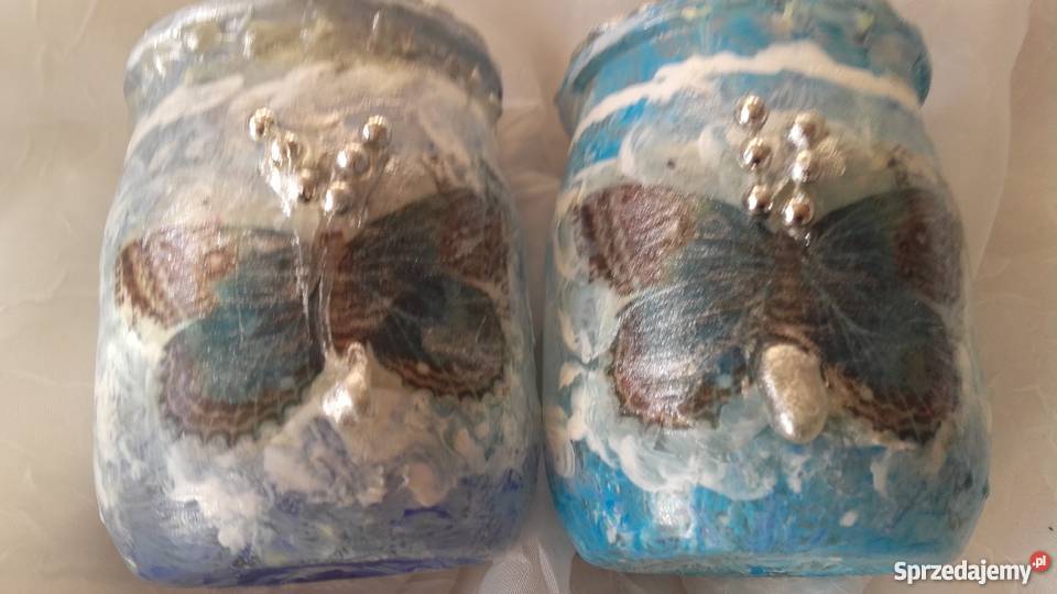 MAŁE LAMPIONIK AUTORSKIE Z MOTYLAMI wielokolorowy wielkopolskie