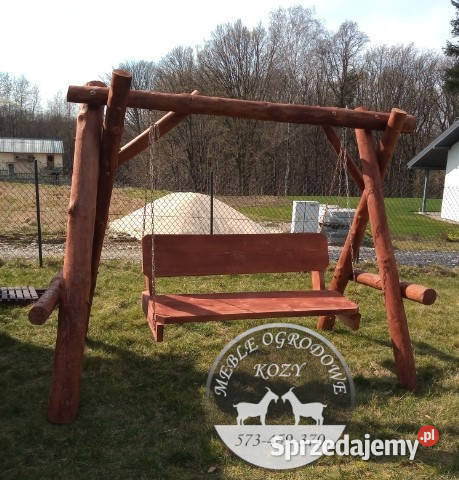 PROMOCJA Huśtawka ogrodowa z grubych bali plac drewno Kalisz