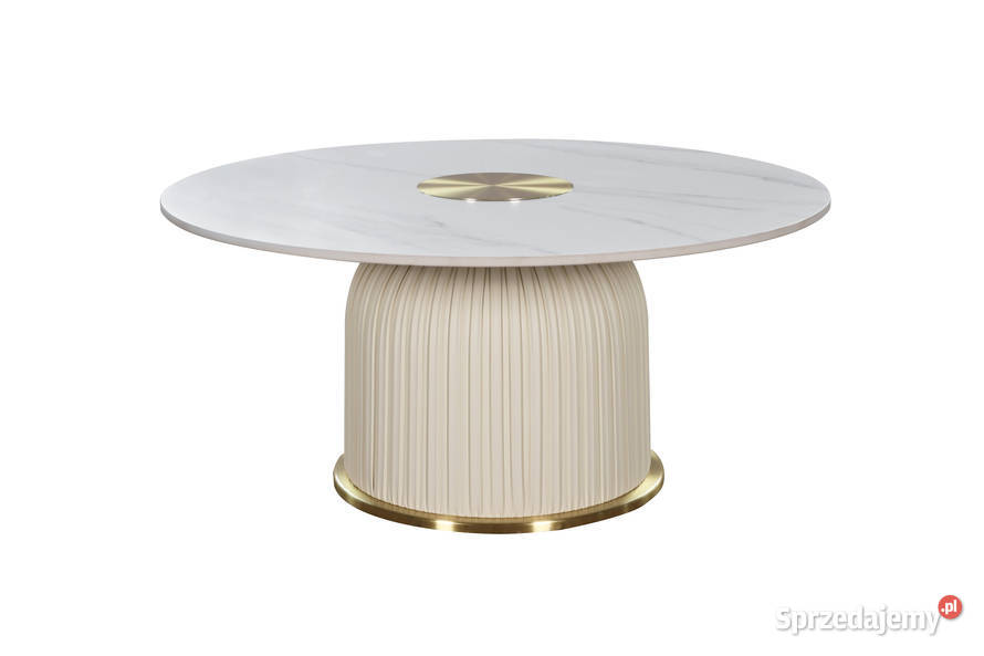 Złoty stolik kawowy Premium Nadia z kamiennym Nowy Sącz