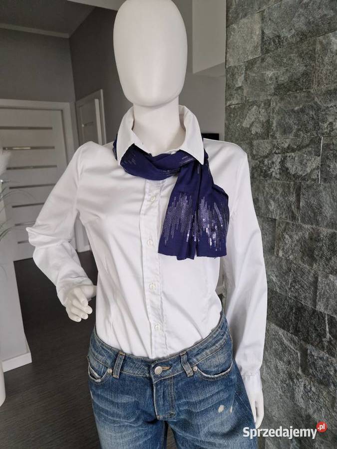 Granatowy szalik z cekinami sprzedam