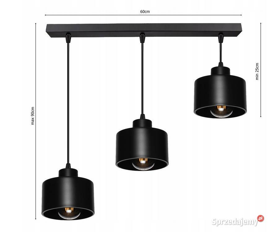 LAMPA WISZĄCA ŻYRANDOL PLAFON LED potrójna