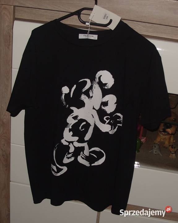 tshirt czarny z Myszką MIKI r SML FASHONBEST Inny materiał Rawicz