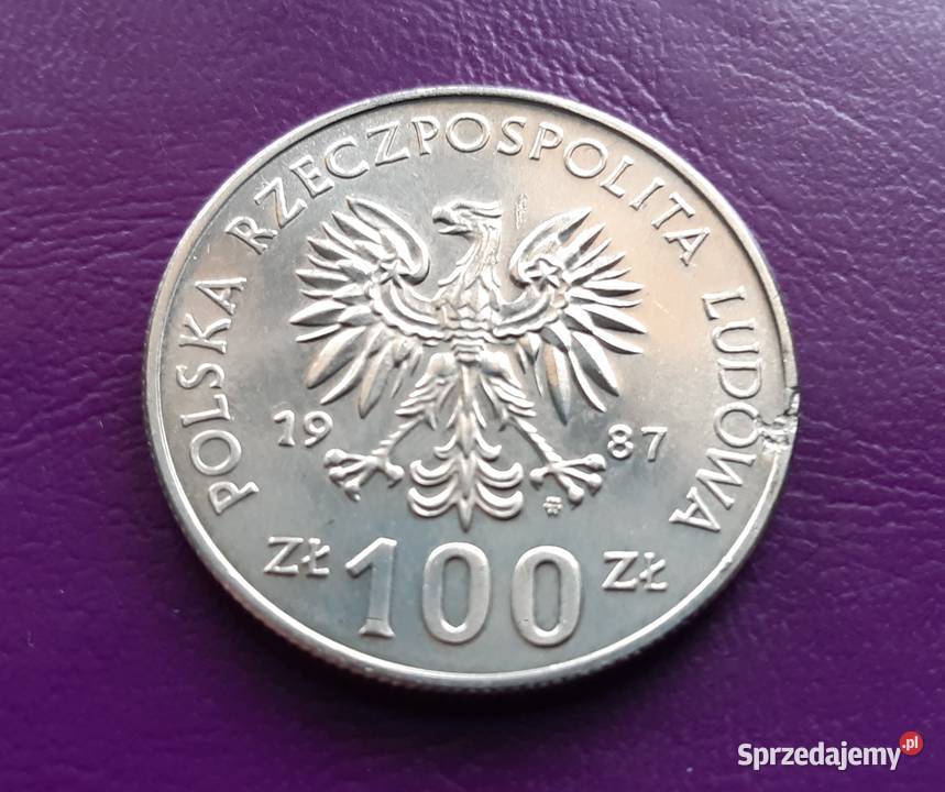 Moneta PRL 100 ZŁOTYCH 1987 KAZIMIERZ III WIELKI mazowieckie Pruszków sprzedam