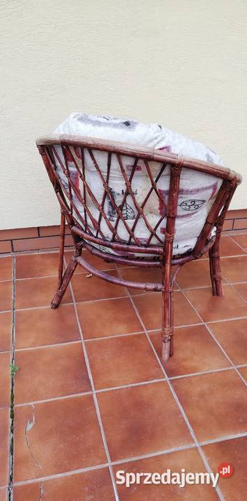 Fotel rattanowy wiklinowy z poduchami krzesło Fotele i pufy Garwolin