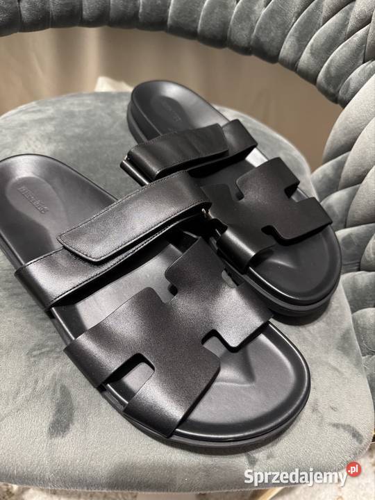 Klapki Hermes r41 265 unisex skóra naturalna