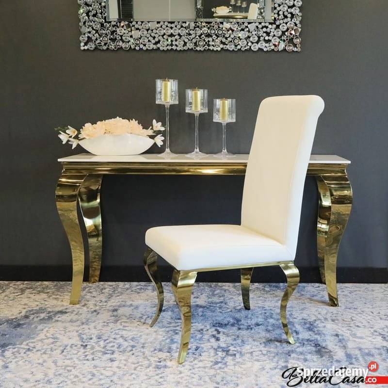 Krzesła glamour Premier Gold Złote Do Jadalni 103cm Warszawa