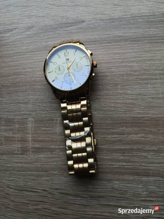 Zegarek męski złoty Tommy Hilfiger z białą Męskie Męskie Białystok