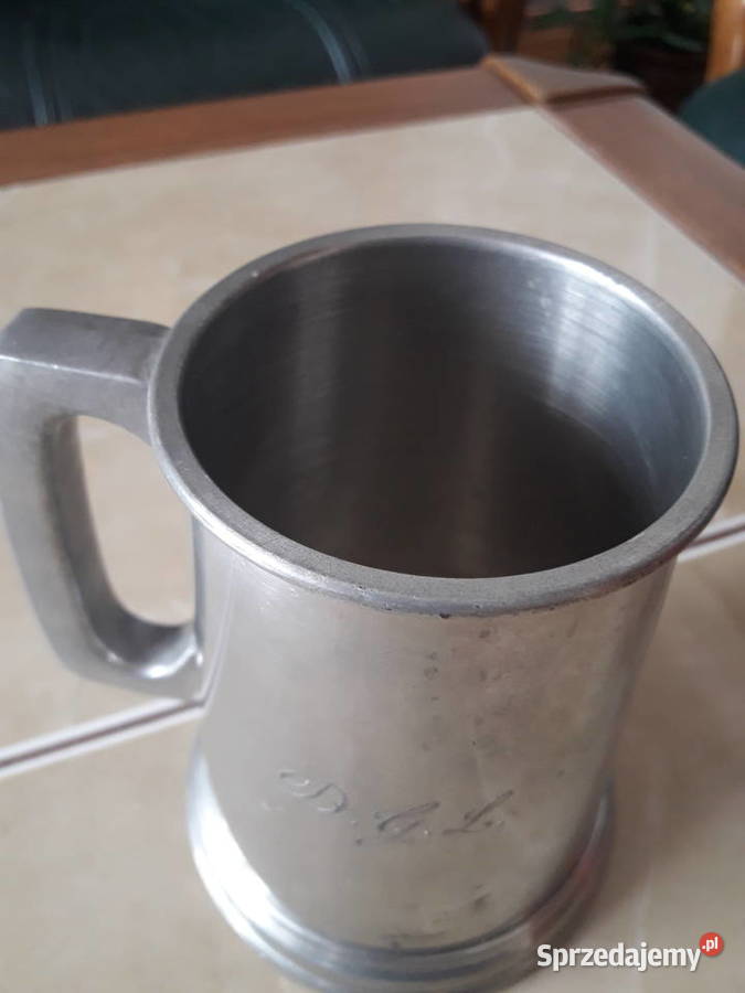 Kufel sygnowany ze szklanym dnem Anglia Janów Lubelski