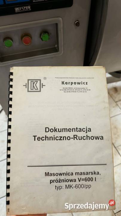 Masownica próżniowa KARPOWICZ MK600 600L Rząska