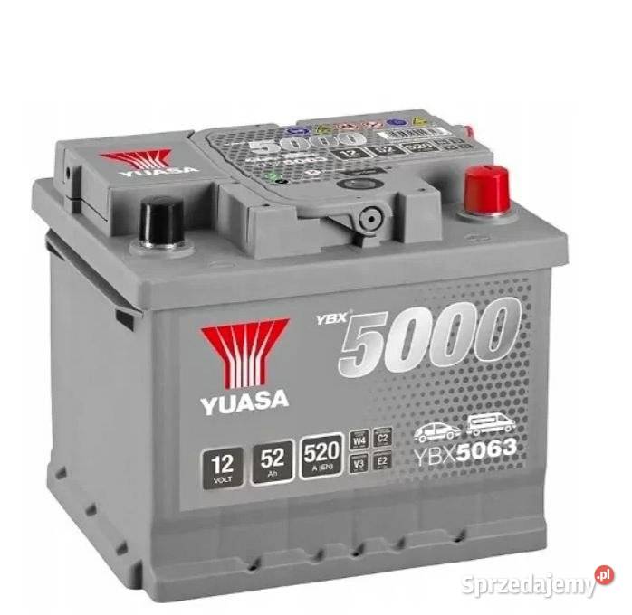Akumulator Yuasa Silver 12V 52Ah 520A Prawy Plus Białystok