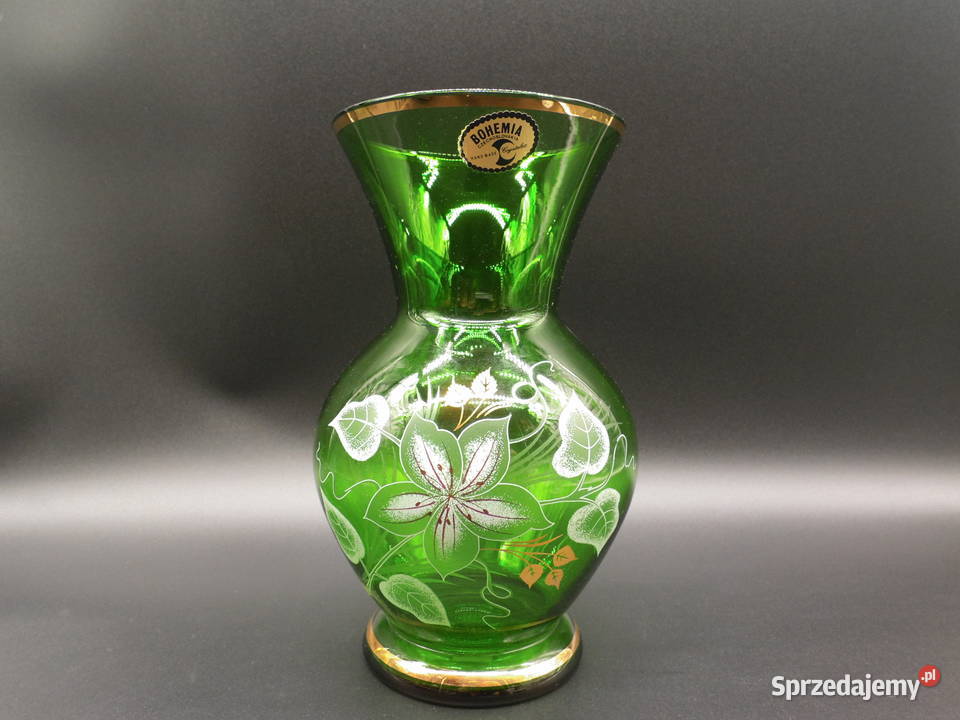 Szklany wazon z Czech Bohemia wykonany z Raszków sprzedam