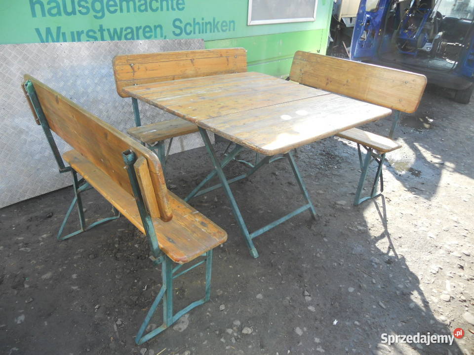 Turystyczny Kplstół drewniany rozkładany3 lawki sprzedam