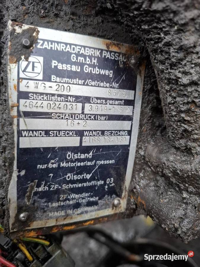 Skrzynia biegów ZF 4wg200 z pompami Targoszyn