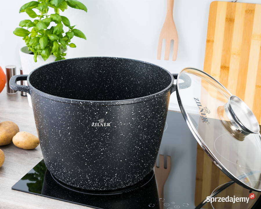249 Zestaw największych garnków marmur czarnych śląskie Zabrze