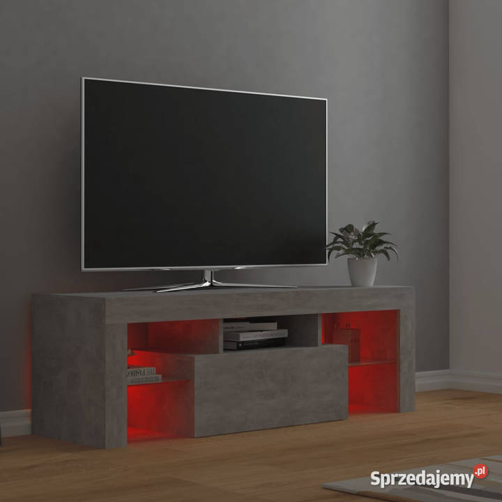 Szafka pod TV z oświetleniem LED szarość betonu Warszawa
