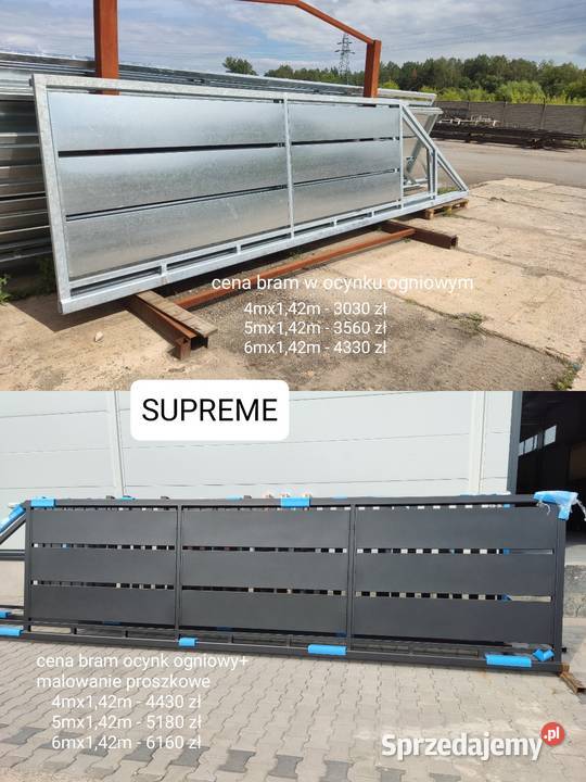 Brama przesuwna panelowa 4 m SUPREME ocynk mazowieckie Tarczyn