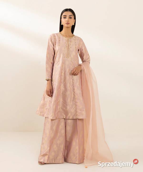 Duża ozdobna chusta szal stole róż organza etola Szczecin